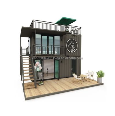 Tubos quadrados de aço galvanizado Moderno Pequena Casa Pequena de estilo ocidental Container de pacote plano Loja de café para aplicação no shopping