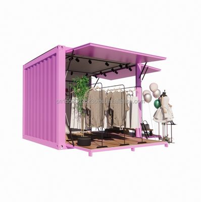 Container de transporte de aço dobrável de design moderno Prefabricado Flat Pack Lojas ao ar livre com cor e envio personalizados