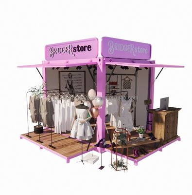Container de transporte de aço dobrável de design moderno Prefabricado Flat Pack Lojas ao ar livre com cor e envio personalizados