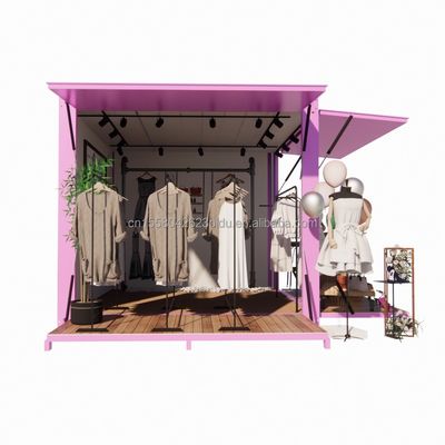 Container de transporte de aço dobrável de design moderno Prefabricado Flat Pack Lojas ao ar livre com cor e envio personalizados