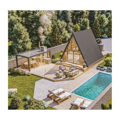Casa de contêineres pré-fabricada de embalagem plana de 20 pés padrão da UE com dobragem de aço galvanizado 180g Sala triangular em estrutura de aço