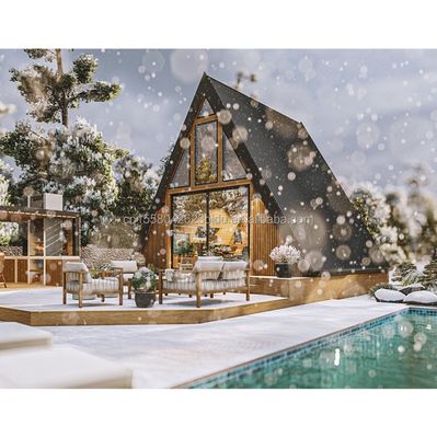 Casa de contêineres pré-fabricada de embalagem plana de 20 pés padrão da UE com dobragem de aço galvanizado 180g Sala triangular em estrutura de aço