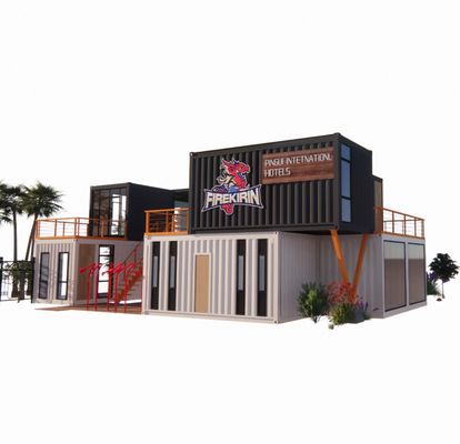 EU 20ft Container Combination Hotel Casa de madeira móvel Moderno estilo simples Aço galvanizado Curvatura de aço 180g