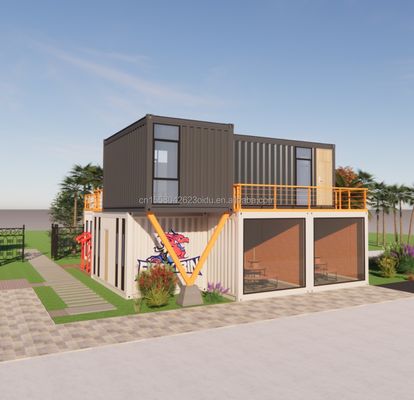 EU 20ft Container Combination Hotel Casa de madeira móvel Moderno estilo simples Aço galvanizado Curvatura de aço 180g