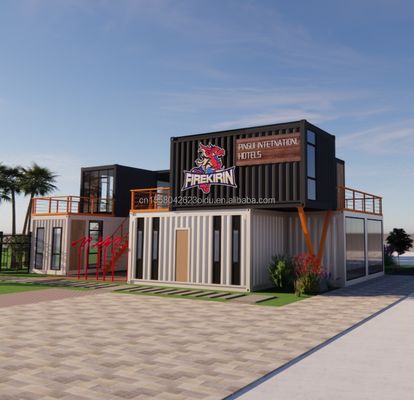 EU 20ft Container Combination Hotel Casa de madeira móvel Moderno estilo simples Aço galvanizado Curvatura de aço 180g