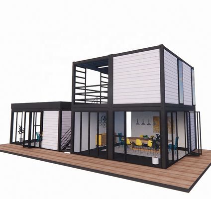 Casas de contêineres de madeira para escritório ao ar livre ou família de design moderno personalizado Casas de aço modulares pré-fabricadas