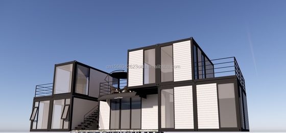 Casas de contêineres de madeira para escritório ao ar livre ou família de design moderno personalizado Casas de aço modulares pré-fabricadas