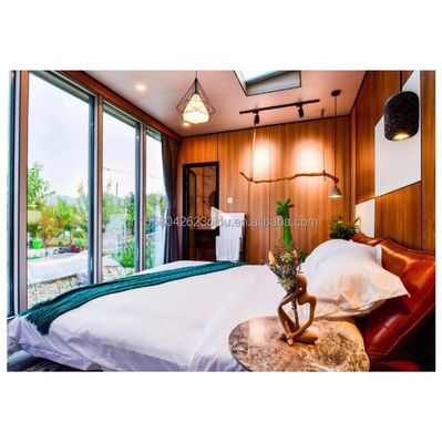 Casa móvel em estilo familiar de 40 pés de cor personalizada com estrutura de aço pré-fabricada e parede exterior de madeira