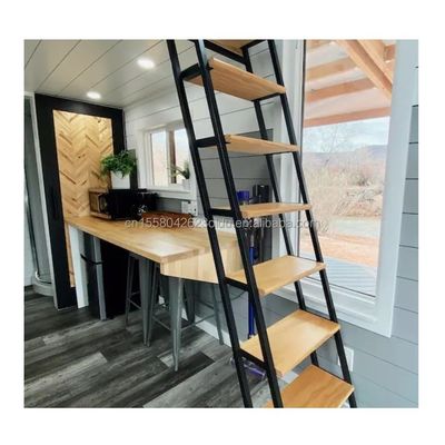 Casa móvel em estilo familiar de 40 pés de cor personalizada com estrutura de aço pré-fabricada e parede exterior de madeira