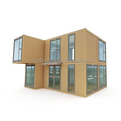 Container de transporte modificado para escritório para empresas ao ar livre Casas de contêineres pré-fabricadas modulares de aço de dois andares
