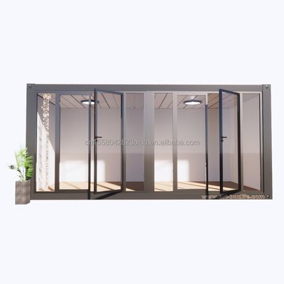 Loja Móvel Casa Moderna 20ft Container de aço pré-fabricado Loja de roupas Quiosque com janelas de alumínio