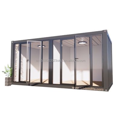 Loja Móvel Casa Moderna 20ft Container de aço pré-fabricado Loja de roupas Quiosque com janelas de alumínio