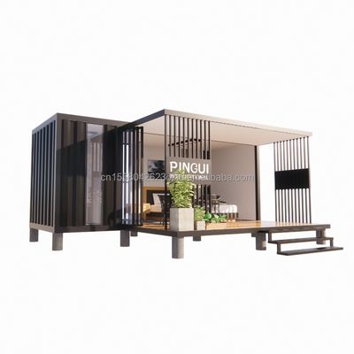 Produto acabado Casa de contêiner pop-up de 20 pés com cor personalizada e painel de sanduíche de onda de 50/75/100 mm