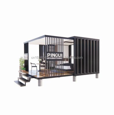 Produto acabado Casa de contêiner pop-up de 20 pés com cor personalizada e painel de sanduíche de onda de 50/75/100 mm