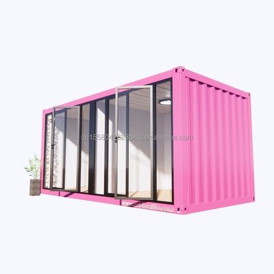 Janela de liga de alumínio e painel de sanduíche de onda de 50/75/100 mm 20ft Container pré-fabricado Loja de roupas Container Kiosk Loja móvel