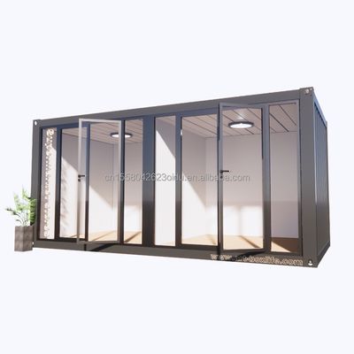 Janela de liga de alumínio e painel de sanduíche de onda de 50/75/100 mm 20ft Container pré-fabricado Loja de roupas Container Kiosk Loja móvel