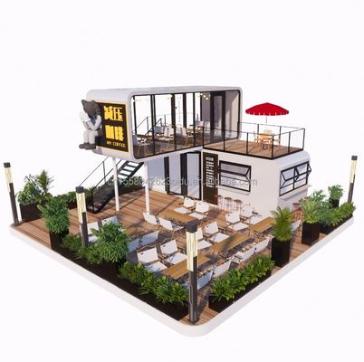 Quadro de estrutura de aço Soldado 20ft Luxury Portátil Casas Prefabricadas com cor personalizada para Food Street Café