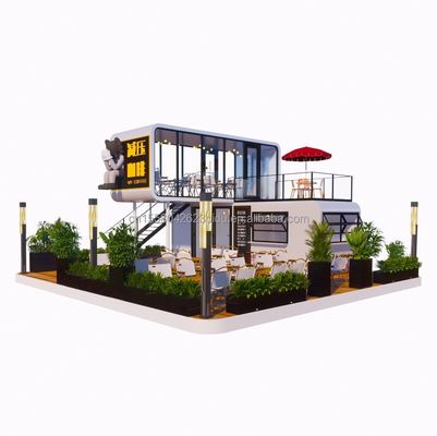 Quadro de estrutura de aço Soldado 20ft Luxury Portátil Casas Prefabricadas com cor personalizada para Food Street Café