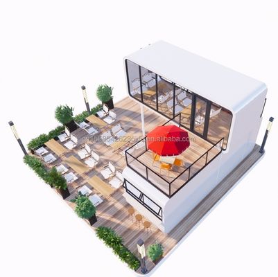 Quadro de estrutura de aço Soldado 20ft Luxury Portátil Casas Prefabricadas com cor personalizada para Food Street Café