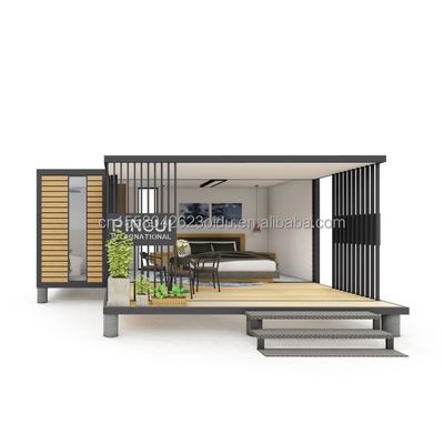 Casa de contêineres de 20 pés Conveniente Design acabado para habitação e expansão moderna de quarto único