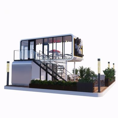 Quadro de estrutura de aço Soldado 20ft Luxury Portátil Casas Prefabricadas com cor personalizada para Food Street Café