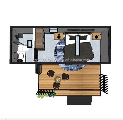 Casa de contêineres de 20 pés Conveniente Design acabado para habitação e expansão moderna de quarto único