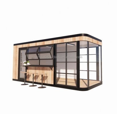 Tubos Quadrados de Aço Galvanizado Estrutura 20FT Container Bar de Café Mobile Sunlight House Bar ao ar livre com cor personalizada