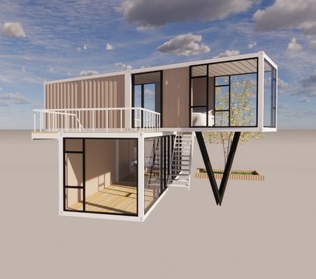 20ft ou 40ft Luxury Design Apartamento de duas camadas Fabricado Habitação portavel Container House com alumínio liga de janelas