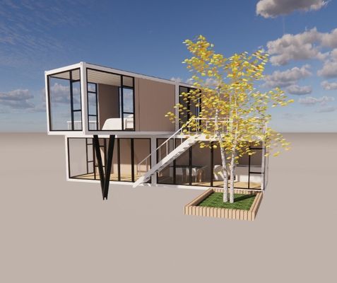 20ft ou 40ft Luxury Design Apartamento de duas camadas Fabricado Habitação portavel Container House com alumínio liga de janelas