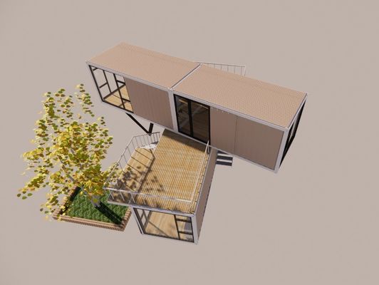 20ft ou 40ft Luxury Design Apartamento de duas camadas Fabricado Habitação portavel Container House com alumínio liga de janelas