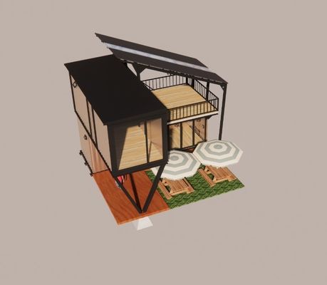 Aço Galvanizado Curvatura 180g Design de Quadro Estrutura de Aço Modular Villa para Container de Luxo Casas Prefabricadas