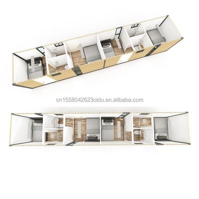 Container de transporte móvel com 4 quartos Residencial Mini Lounge Parede 50/75/100mm Wave Sandwich Panel