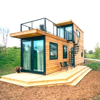 Casa de contêiner móvel de piso de madeira para transporte e carga 20'/40' Container Prefab Modular Foldable Container Homes