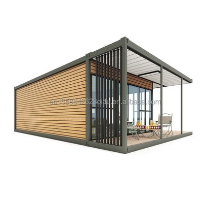 Residência de contêiner de plástico de madeira de design moderno com materiais e estrutura pré-fabricada