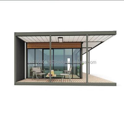 Residência de contêiner de plástico de madeira de design moderno com materiais e estrutura pré-fabricada