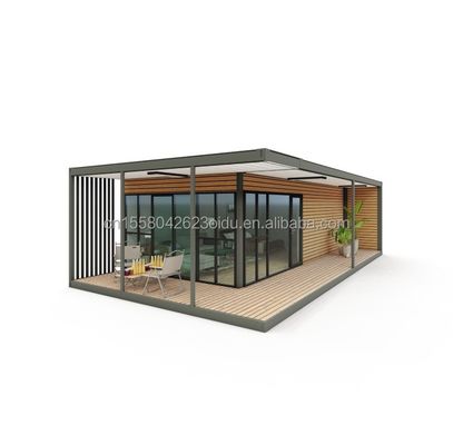 Residência de contêiner de plástico de madeira de design moderno com materiais e estrutura pré-fabricada