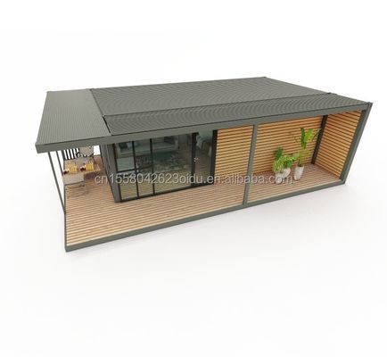 Residência de contêiner de plástico de madeira de design moderno com materiais e estrutura pré-fabricada