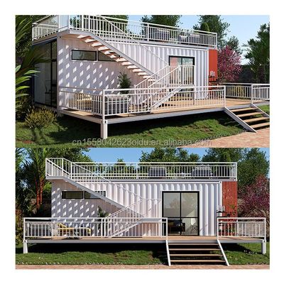 Casa de contêiner pré-fabricada de aço galvanizado com banheiro e design desmontáveis