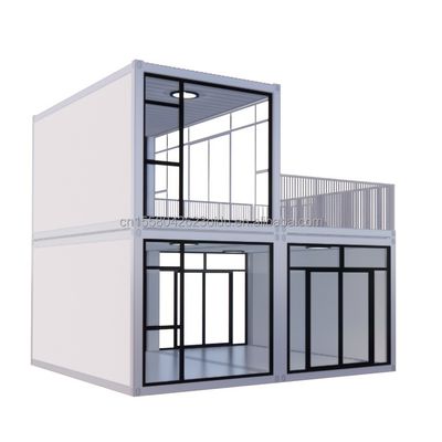 Escritório temporário Loja de hotéis Casas de madeira com 50/75/100mm Wave Sandwich Panel Parede Contêiner moderno de montagem rápida de 20 pés
