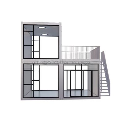 Escritório temporário Loja de hotéis Casas de madeira com 50/75/100mm Wave Sandwich Panel Parede Contêiner moderno de montagem rápida de 20 pés