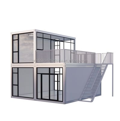 Escritório temporário Loja de hotéis Casas de madeira com 50/75/100mm Wave Sandwich Panel Parede Contêiner moderno de montagem rápida de 20 pés