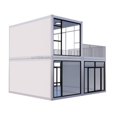 Escritório temporário Loja de hotéis Casas de madeira com 50/75/100mm Wave Sandwich Panel Parede Contêiner moderno de montagem rápida de 20 pés