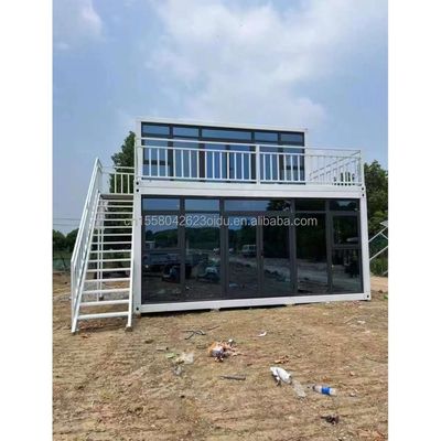 Escritório temporário Loja de hotéis Casas de madeira com 50/75/100mm Wave Sandwich Panel Parede Contêiner moderno de montagem rápida de 20 pés