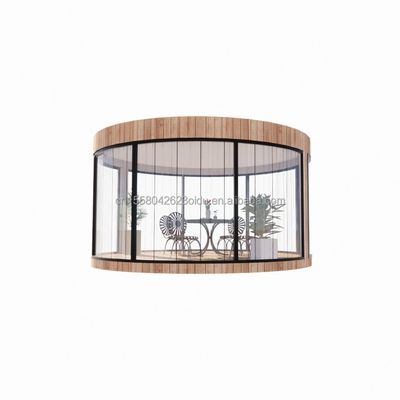 Tubos quadrados de aço galvanizado Casas de madeira padrão da UE Casas de vidro Sunshine Casa pré-fabricada Loja móvel Loja para café de jardim