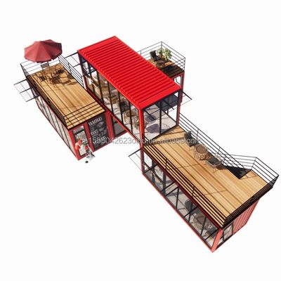 50/75/100mm Wave Sandwich Panel Wall Modular Mobile Store para Container Loja de sobremesa Rua Café Prefab Kiosk Booth Design