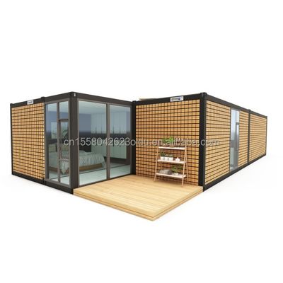 Estrutura de aço galvanizado de aço curvado 180g 20ft 40ft Casa pré-fabricada com design de contêiner moderno e paredes de painel de sanduíche de onda