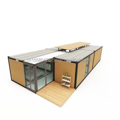 Estrutura de aço galvanizado de aço curvado 180g 20ft 40ft Casa pré-fabricada com design de contêiner moderno e paredes de painel de sanduíche de onda