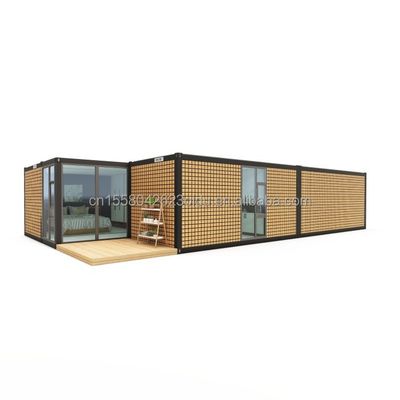Estrutura de aço galvanizado de aço curvado 180g 20ft 40ft Casa pré-fabricada com design de contêiner moderno e paredes de painel de sanduíche de onda