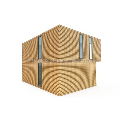 Moderno design de madeira Flat Pack Tiny Container House com 50/75/100mm Wave Sandwich Panel Parede e opções de uso múltipla