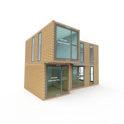 Moderno design de madeira Flat Pack Tiny Container House com 50/75/100mm Wave Sandwich Panel Parede e opções de uso múltipla
